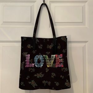 Coach canvas LOVE tote, excellent used condition.